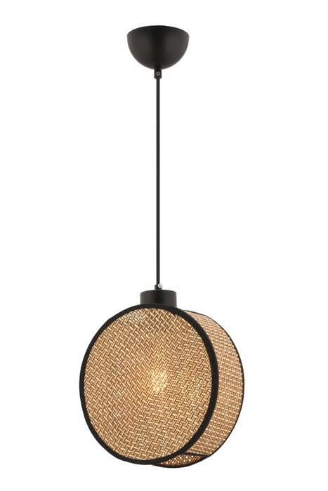 Opviq Lámpara de araña Drum Beige y Negro
